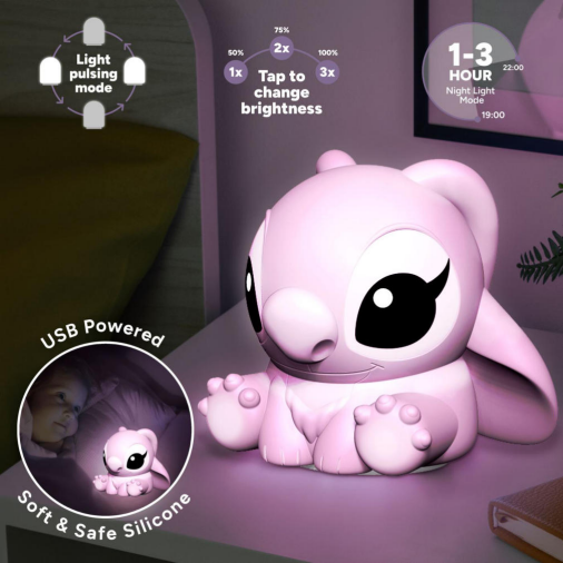 Disney Stitch Angel SquishyGlo Silicone Light