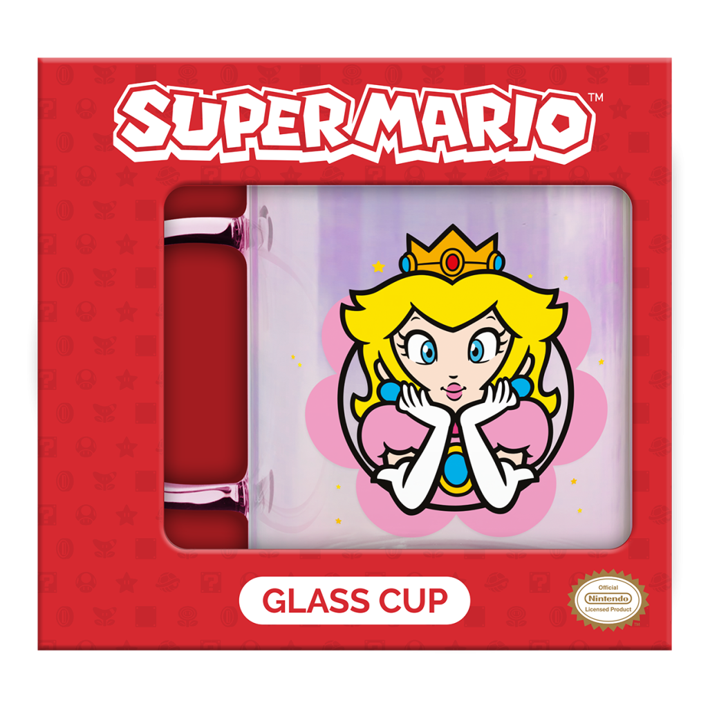 Super Mario Princess Peach Iridescent Glass Mug