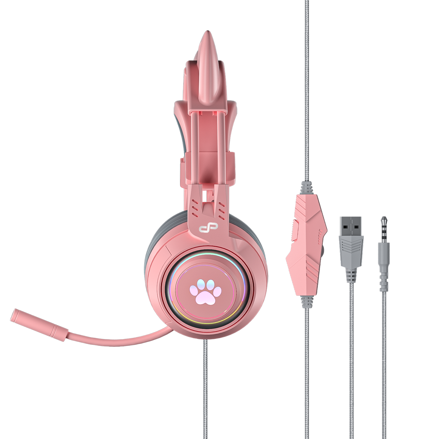 PowerPlay Cat RGB Gaming Headset (Pink)