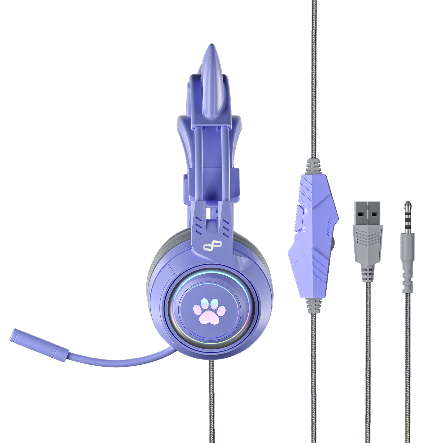 PowerPlay Cat RGB Gaming Headset (Purple)