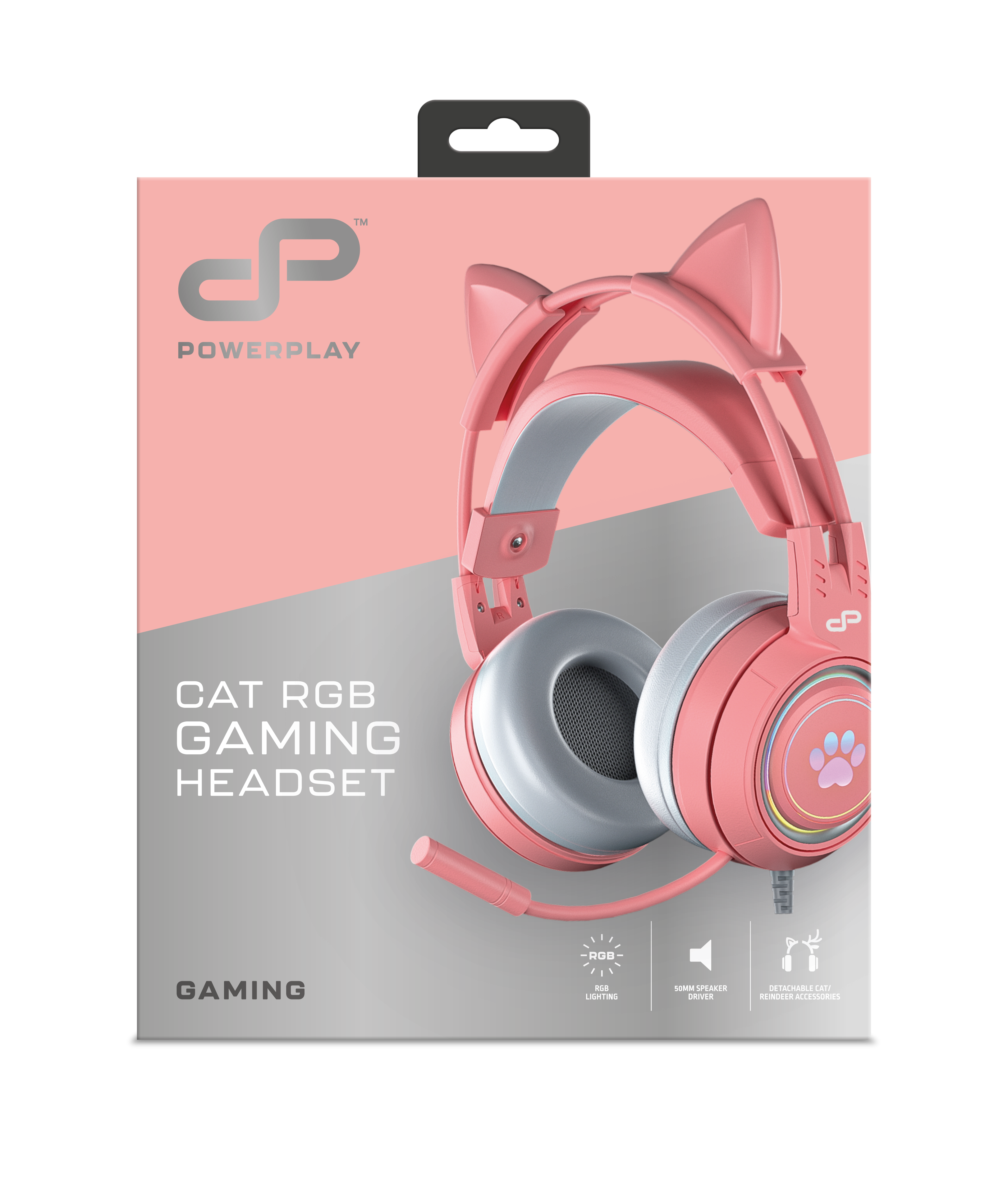 PowerPlay Cat RGB Gaming Headset (Pink)