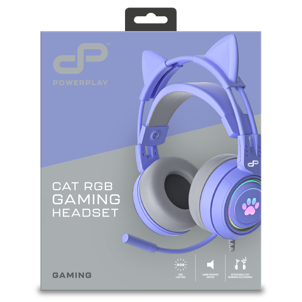 PowerPlay Cat RGB Gaming Headset (Purple)
