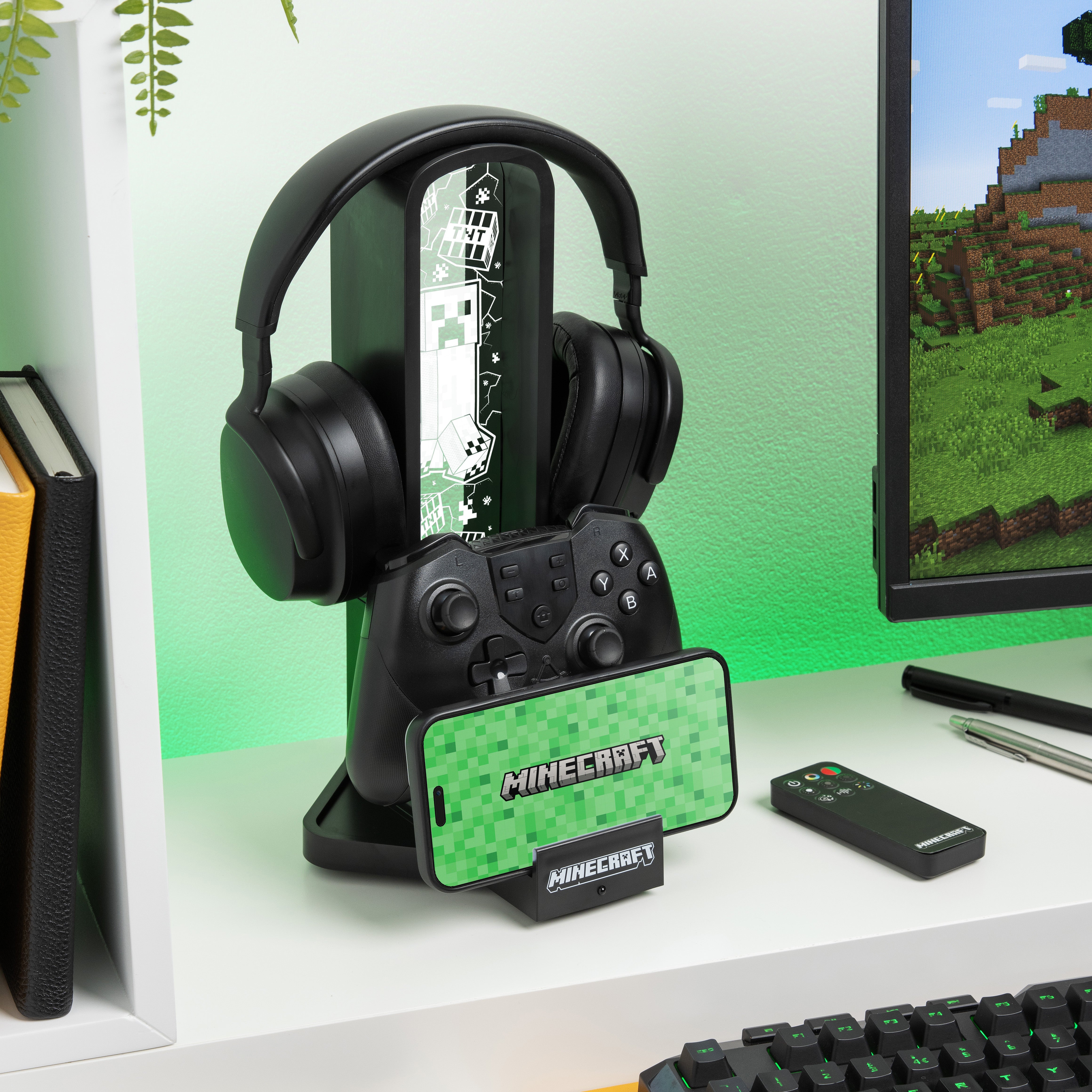Minecraft Desk Headphone Light Stand