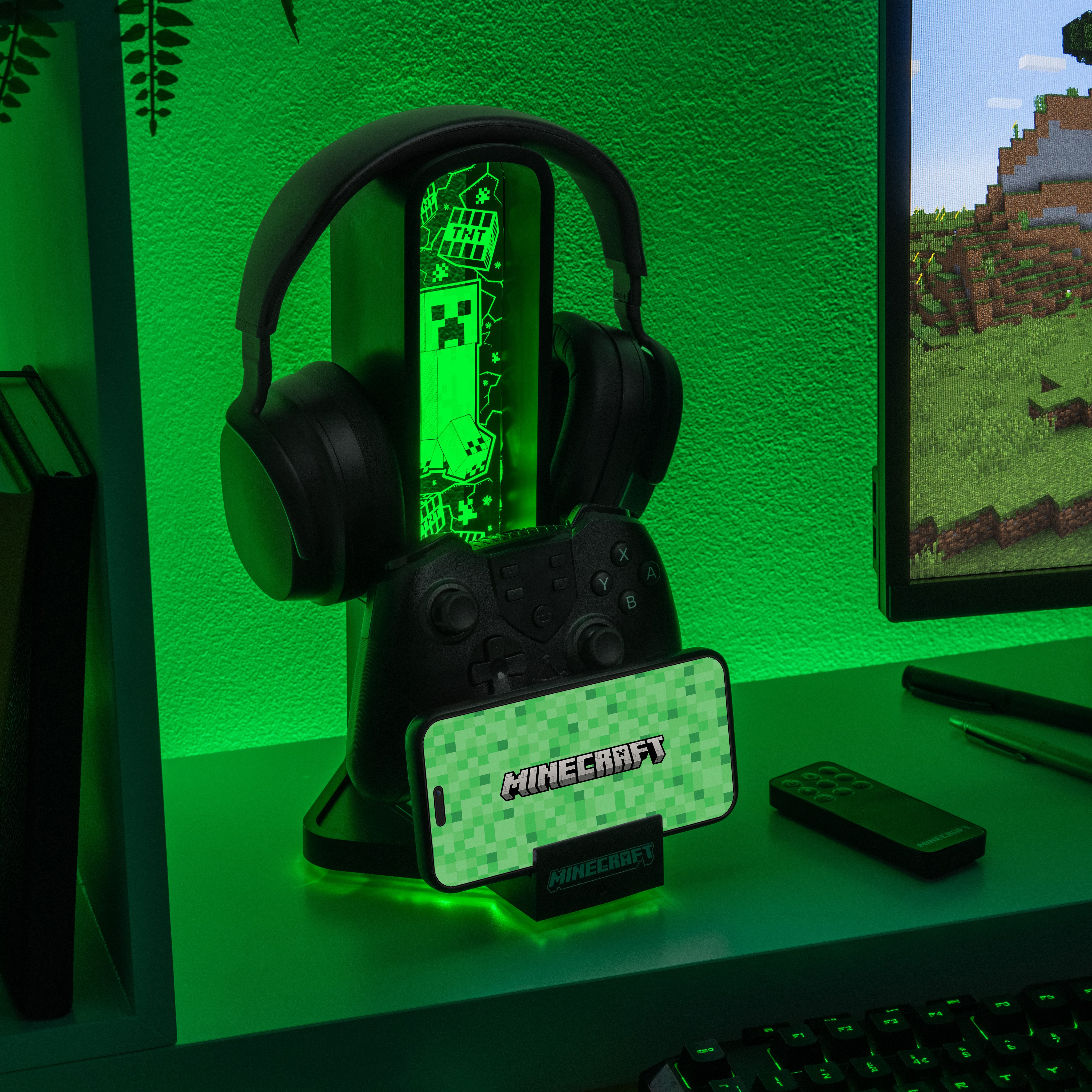 Minecraft Desk Headphone Light Stand