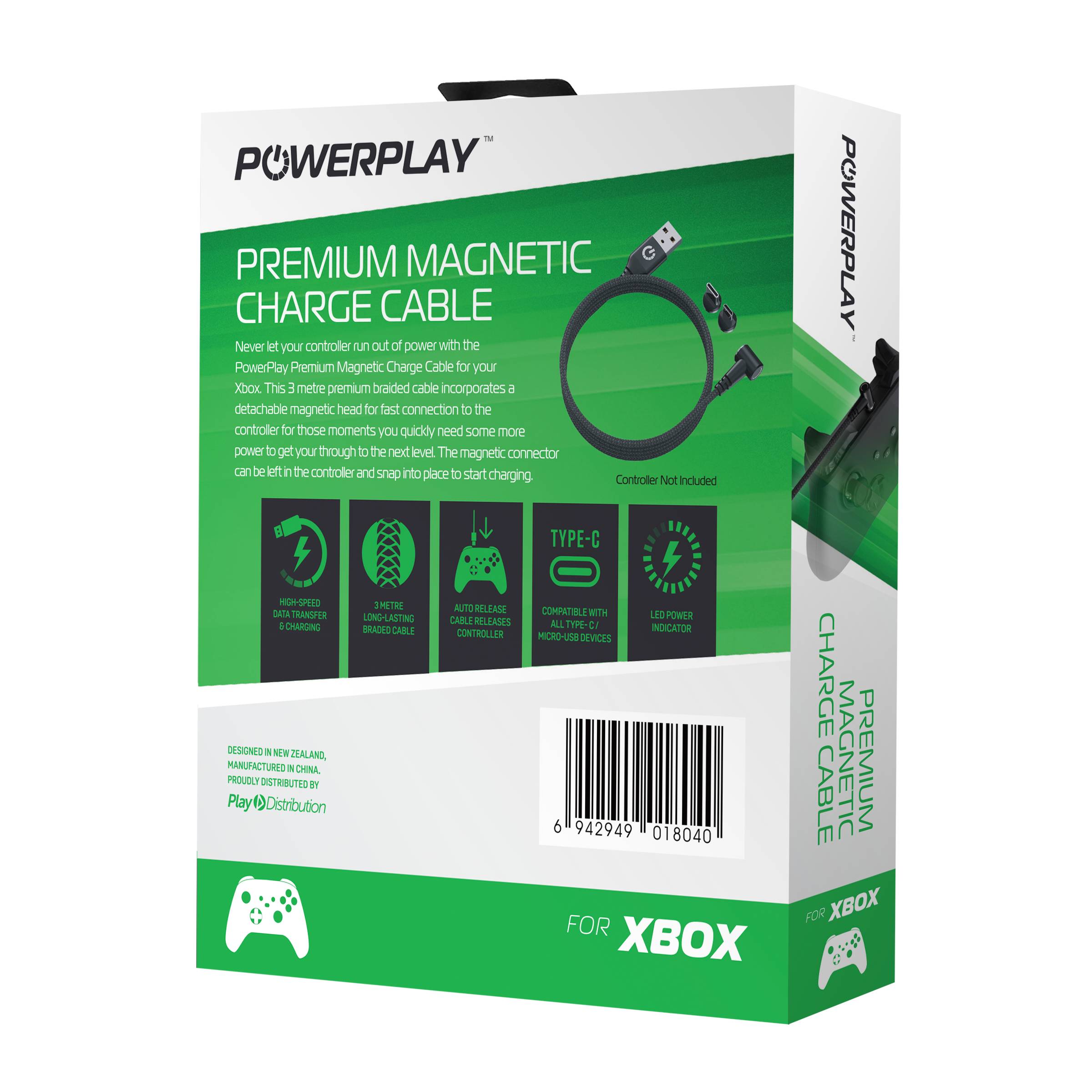 PowerPlay Xbox Premium Magnetic Charge Cable (Black)